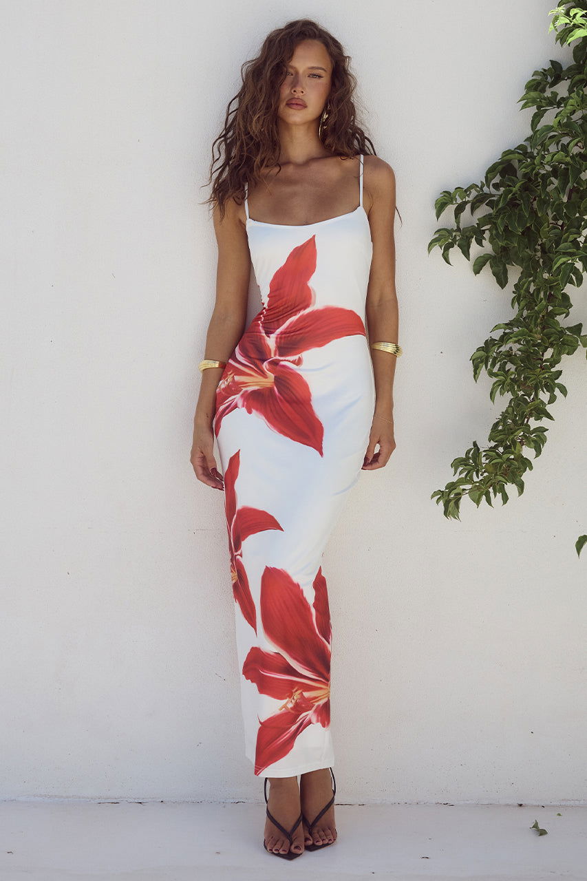 Damska Letnia Sukienka w Kwiaty | Maxi