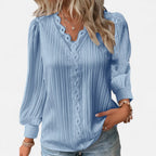 Damskie Płytkowa Bluzka | Rękawa Bufiasty