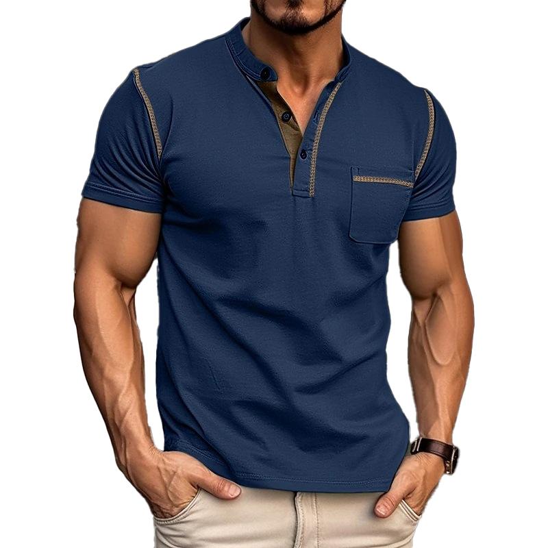 Męska Casualowa Koszulka T | Henley