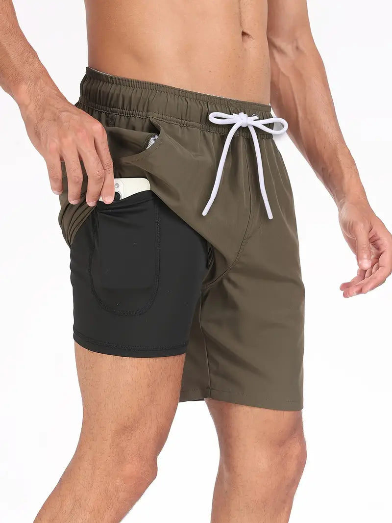 Męskie Szorty Boardshorts Z Kieszeniami | Kąpielówki