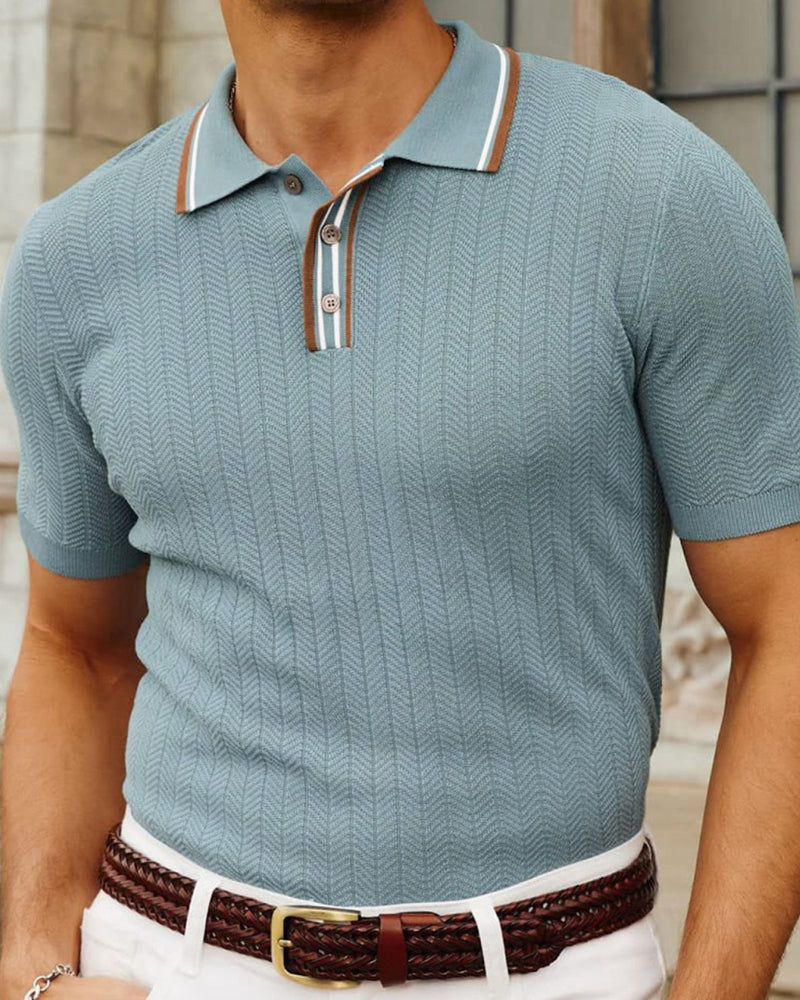 Męska Koszulka Polo Casual | Dzianinowa