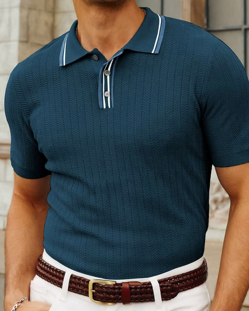 Męska Koszulka Polo Casual | Dzianinowa