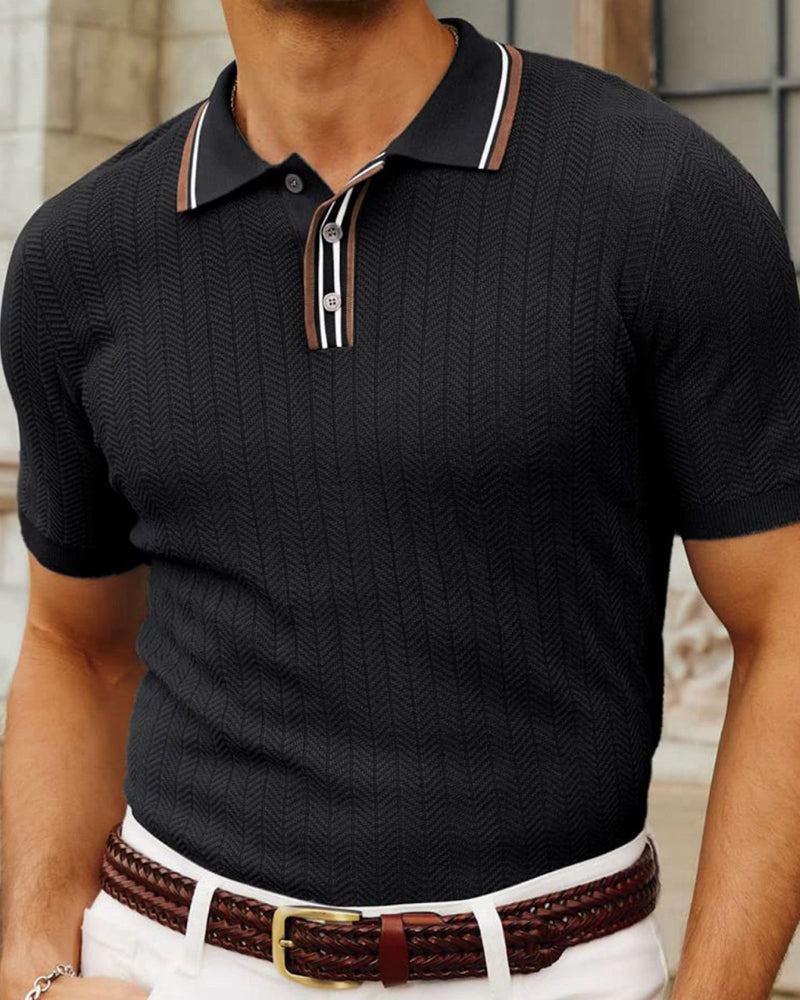 Męska Koszulka Polo Casual | Dzianinowa