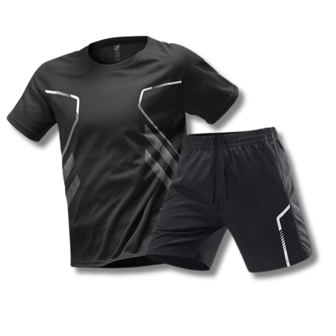 Męski Zestaw T-Shirt Siłowni & Szortów | Odzież Sportowa