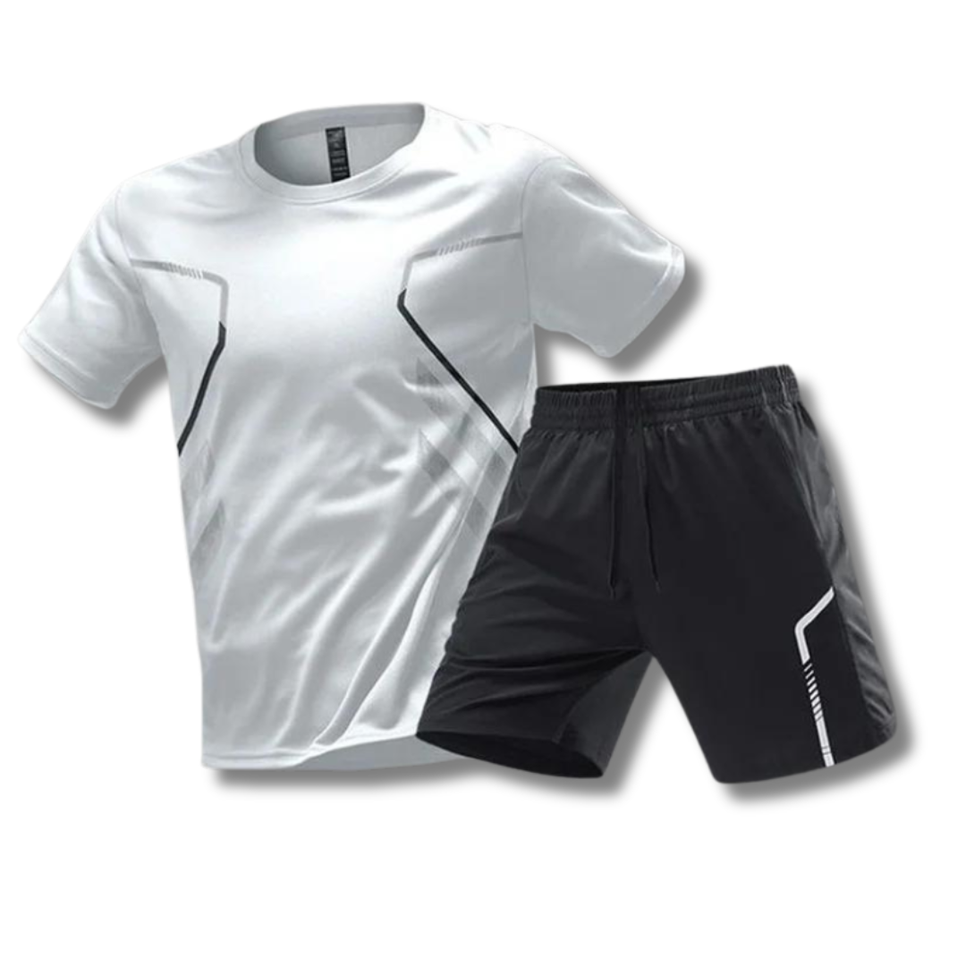 Męski Zestaw T-Shirt Siłowni & Szortów | Odzież Sportowa