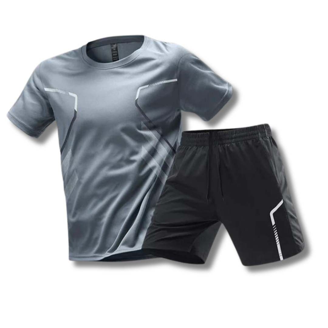 Męski Zestaw T-Shirt Siłowni & Szortów | Odzież Sportowa